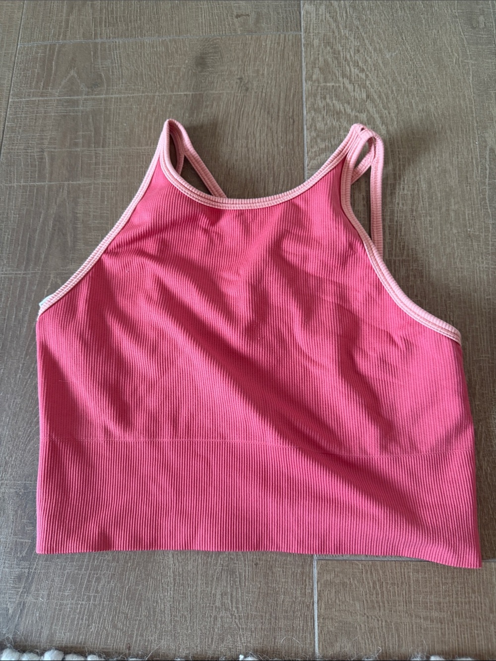 Athleta Ribbed Pink Crop Tank Top